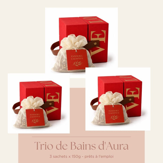 Trio de Bains d'Aura – Infusions de Bain Prêtes à l'Emploi (150g)
