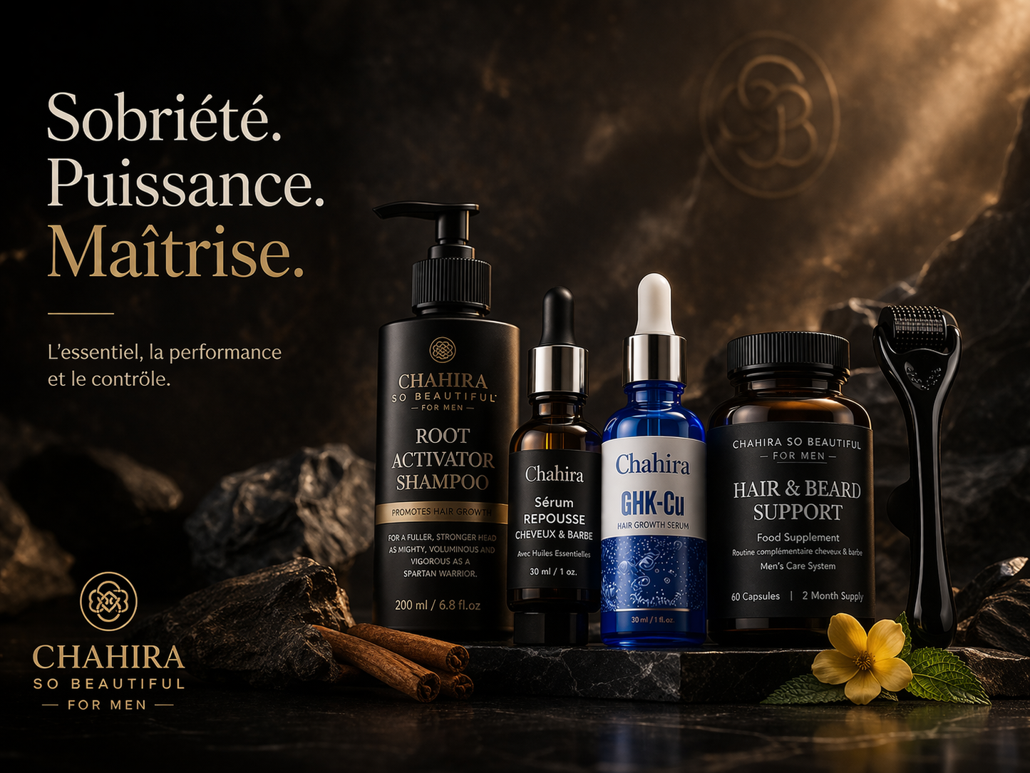 Coffret Activateur de Repousse Cheveux & Barbe – Chahira So Beautiful for Men