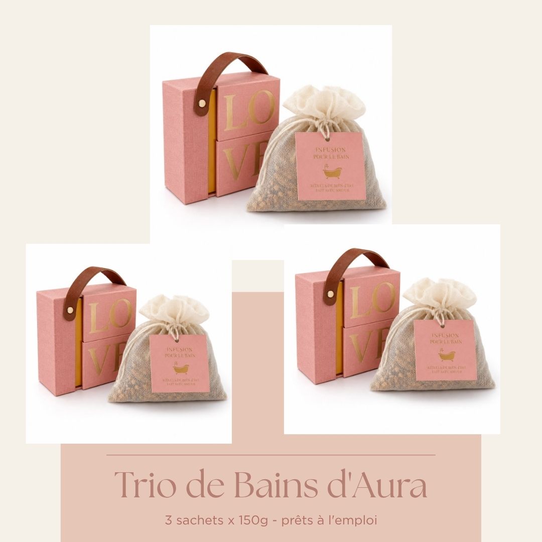 Trio de Bains d'Aura – Infusions de Bain Prêtes à l'Emploi (150g)