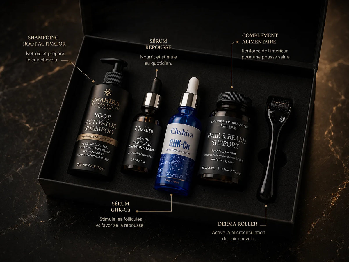 Coffret Activateur de Repousse Cheveux & Barbe : Chahira for Men